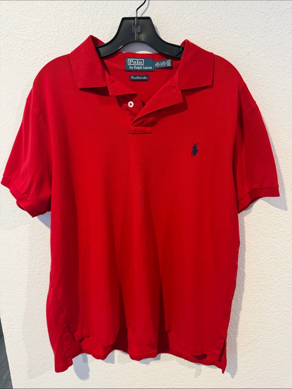 Polo by Ralph Lauren Red Short Sleeve Polo with Navy Pony